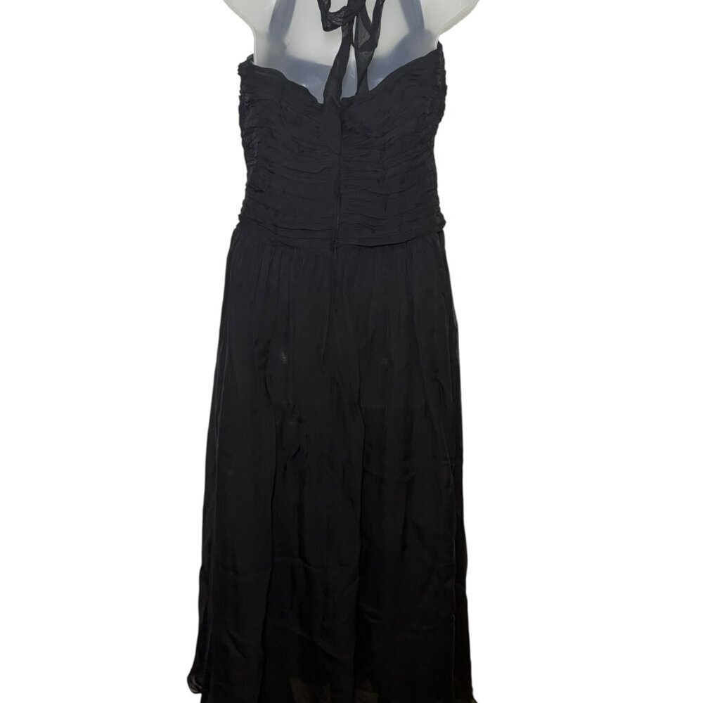 For Love & Lemons Ophelie Organza Maxi Dress NWT Black Floral Halter L - Picture 3 of 7